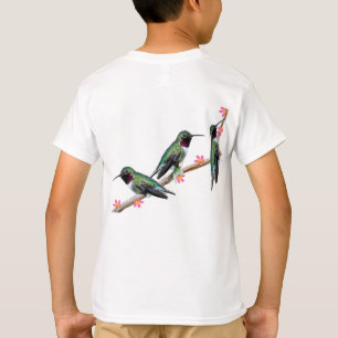 T-shirt Trois colibris perchés sur une branche Floss Silt