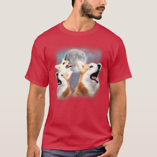 T-shirt Trois Corgi Et Moon Funny Corgi Humour Parodie1428