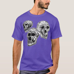 T-shirt Trois crânes hominiens