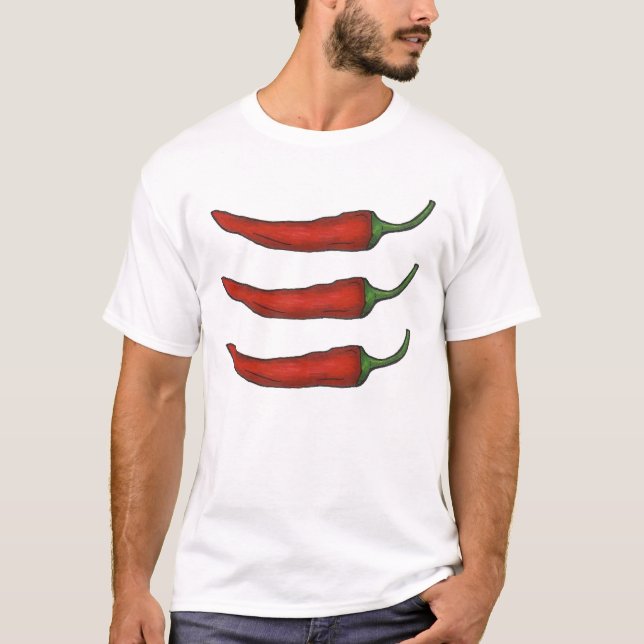 T-shirt Trois croustilles épicées chaudes Pepper Pepper (Devant)