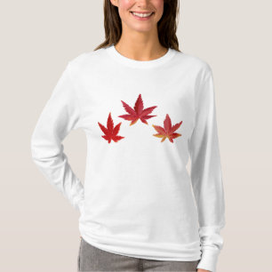 T-shirt Trois feuilles rouges en chute