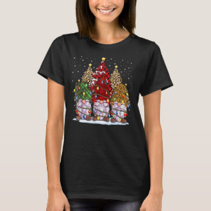 T-shirt Trois Gnomes Buffalo Plaid Red Green Leopard Chris