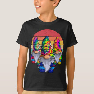 T-shirt Trois Gnomes Hippies, Gnome de la Paix, Drôle Crav