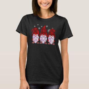 T-shirt Trois Gnomes Hommes Femmes Buffalo Rouge Plaid Chr