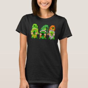 T-shirt Trois Gnomes Lucky Clover Leaf Shamrock St Patrick