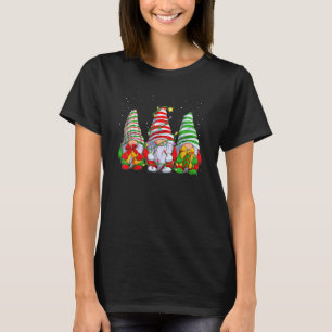 T-shirt Trois Gnomes Red Christmas Snowflakes Hommes Femme