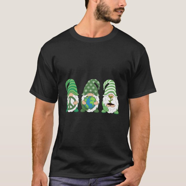 T-shirt Trois Gnomes Sauvez Eh Jour Planète Arbres Environ (Devant)