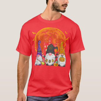 T-shirt Trois Gnomes Sorcière Halloween Citrouille Automne