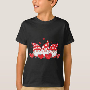 T-shirt Trois Gnomes tenant des coeurs Valentines Jour Cad
