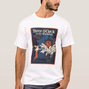 T-shirt Trois heures d'horloge sur la couverture du mornin