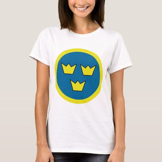 T-shirt Trois insignes de Suédois de couronnes (Devant)