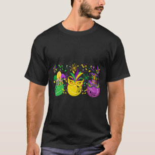 T-shirt Trois Mardi Gras Bowling Par Chapeaux de Bouffon M