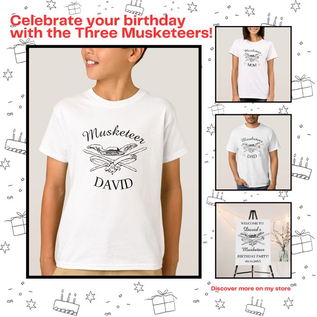 T-shirt Trois mousquetaires Dumas Parent Mom Anniversaire (Créateur téléchargé)