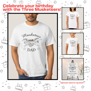 T-shirt Trois mousquetaires Dumas père parent Anniversaire