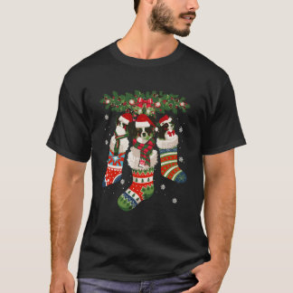 T-shirt Trois Papillon En Sock Noël Santa Hat X-Mas D