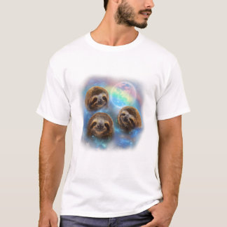 T-shirt Trois paresseux et arc-en-ciel