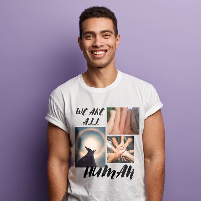 T-shirt Trois photos modernes nous sommes tous humains (Créateur téléchargé)