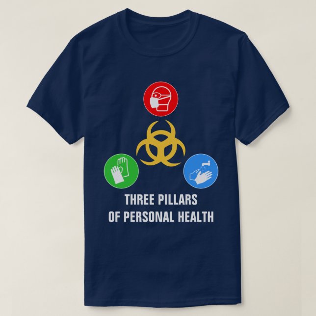 T-shirt Trois Piliers De Sensibilisation Du Public À La Sa (Design devant)
