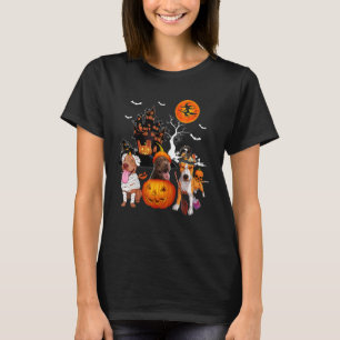 T-shirt Trois Pit Bulls Halloween Momie Sorcière Effrayant