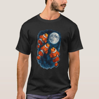 T-shirt Trois poissons-clowns hurlant à la lune 3 poissons