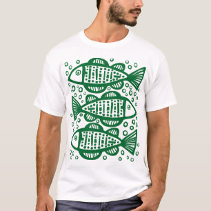 T-shirt Trois poissons - Forest Green