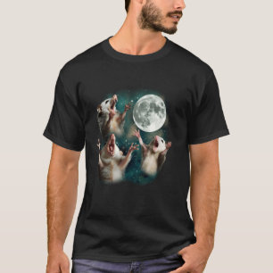 T-shirt Trois Possum Lune 3 Opossum Drôle Bizarre Mem Mal