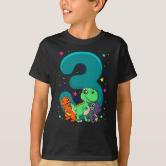 T-shirt TROIS REX 3e anniversaire Enfants Dino