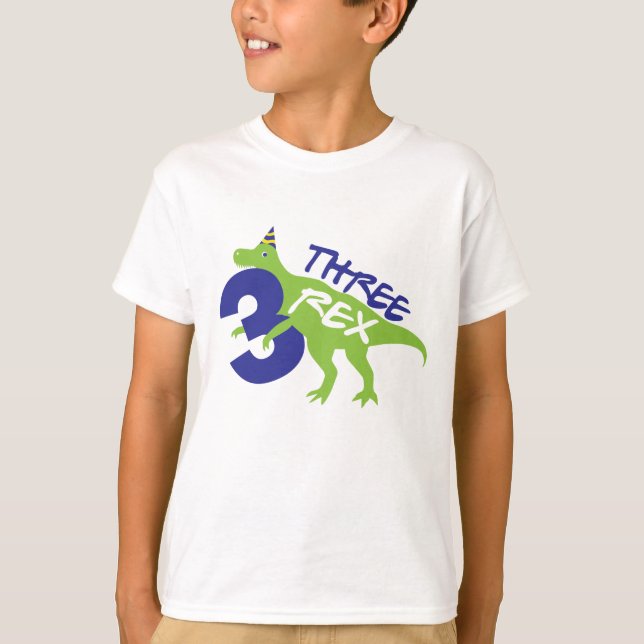 T-shirt Trois Rex Dinosaur Anniversaire (Devant)