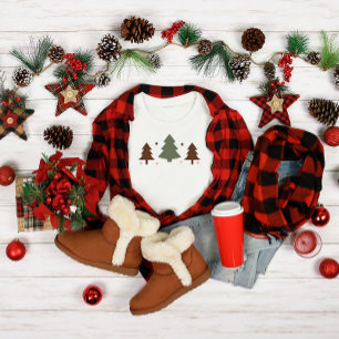 T-shirt Trois sapins minimalistes de Noël