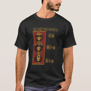 T-shirt Trois Singes Sages Voir Aucun Mal Entendre Pas De
