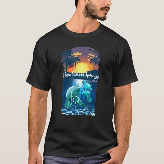 T-shirt Trois Soeurs Springs Crystal River Florida Manate (Devant)