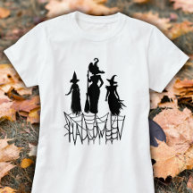 Trois sorcières & Spider Web Halloween Tee