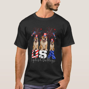 T-shirt Trois Taureaux Usa Portant Le Drapeau Américain Ca