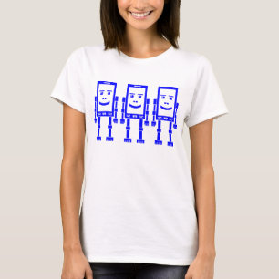 T-shirt Trois téléphones robotiques - bleu