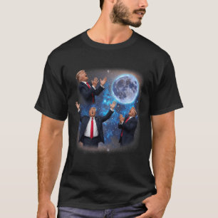 T-shirt Trois trompettes hurle contre la lune drôle mème T