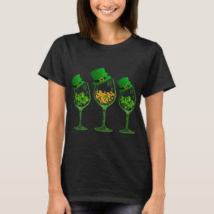 T-shirt Trois verres à vin Shamrock St Patrick
