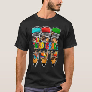 T-shirt Troisième année Leopard Pencil 3e année Enseignant