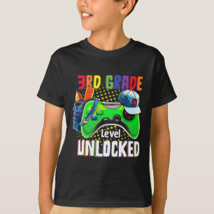 T-shirt Troisième Niveau Déverrouillé Ck À L'École Jeu Vid
