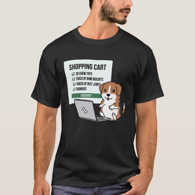 T-shirt Trolley Shopping Chien beagle (Devant)