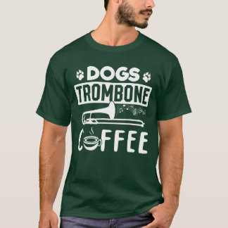 T-shirt Trombe De Café Tromboniste De Chien Trombone Et Tr