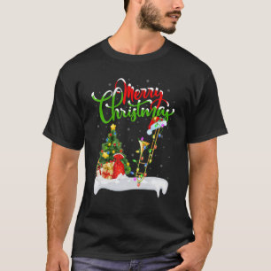 T-shirt Trombone Music Lover Xmas Lighting Père Noël Tro