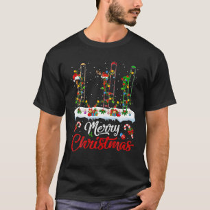 T-shirt Trombone Music Lover Xmas Lighting Père Noël Tromb