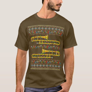 T-shirt Trombone Vilain Chandail Noël Lumières de Noël F