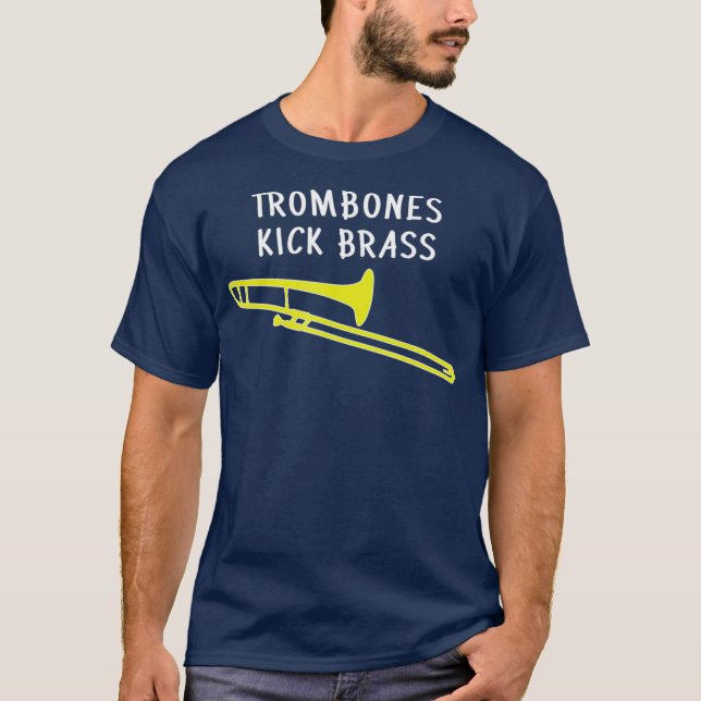T-shirt Trombones kick brass concert marching band Funny (Devant)