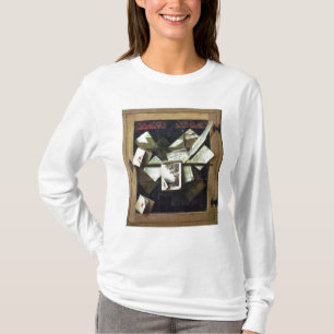 T-shirt Trompe - l ' oeil avec les lettres et les carnets,