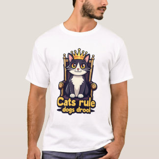 T-shirt Trône Royal - Règle des chats, Chiens Droo