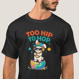 T-shirt Trop branché pour l'artwork de lapin de hop