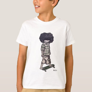 T-shirt Trop cool à la planche à roulettes