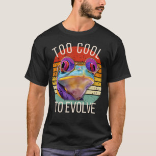 T-shirt Trop Cool Pour Évoluer  Grenouille Colorée Drôle A