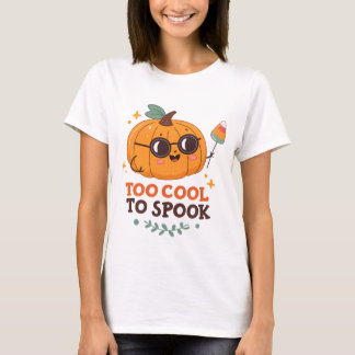 T-shirt Trop Cool pour Faire Peur – Citrouille de Dessin A